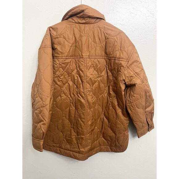Madewell Air Puff Quilted Shirt Jacket Warm Coffee Rust Orange XL New NWT Coat - Picture 13 of 14